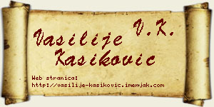 Vasilije Kašiković vizit kartica
